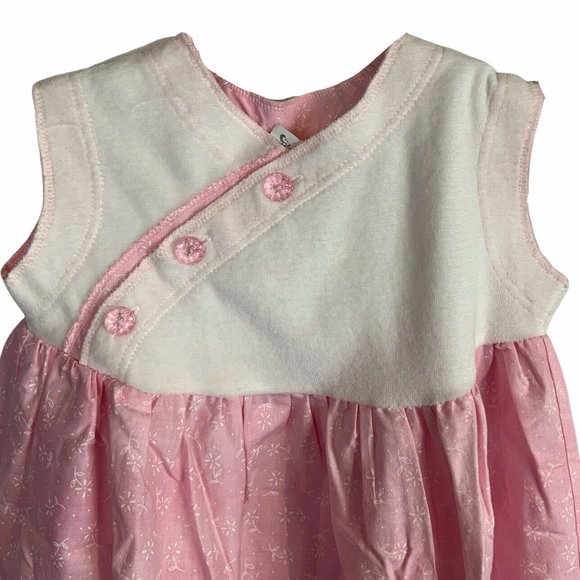 Vintage Girls Toddler Pink White Smock Dress 24M - Picture 2 of 7
